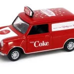 Tiny Coca-Cola Morris Mini 1:50 alloy car model with transparent box